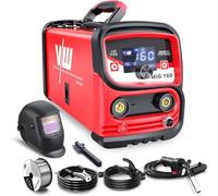 VECTOR WELDING Soldador Hilo Continuo Sin Gas 160 A, Soldadora Mig Mag Portátil con Pantalla LED, Soldador de Hilo sin Gas MIG/MMA para Principiantes, IGBT MIG 160A Set