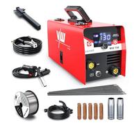 VECTOR WELDING Soldador MIG sin Gas 130A, 2 en 1 Máquina de Soldar MIG/MMA | Tecnología Inverter IGBT, Pantalla LED Digital, Incluye Electrodos, Hilo Tubular, Boquillas MIG y Puntas de Contacto