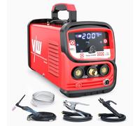 VECTOR WELDING Soldador TIG 200A, 3 en 1 Soldador Inverter DC TIG/MMA/Pulso | Encendido HF, 9 Espacios de Memoria, 2T/4T, Pantalla LED, IGBT