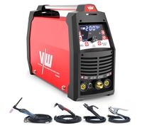 VECTOR WELDING Soldador TIG AC DC 200A, 5 en 1 con Pulso y Plasma | MMA 170 A, Cortador de Plasma 50 A, Encendido HF, 9 Memorias, Pantalla LED, IGBT, para Aluminio