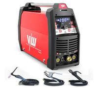 VECTOR WELDING Soldador TIG AC DC 200A, Función de MMA 170A y Pulso | Encendido HF, 9 Memorias, 2T/4T, Pantalla LED, IGBT, Soldadura de Aluminio