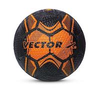 Vector X Street Soccer Football (Orange/Black, Size: 5) Material: Rubber | Moulded Football | 32 Panel Ball | Standard Size 5