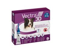 Vectra 3D - Pipetas antiparasitarias para perros de 10 a 25 kg - Cantidad: 3 pipetas