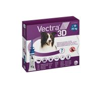 Pipetas antiparasitarias para perros de 10 a 25 kg - Vectra 3D - Cantidad: 3 pipetas