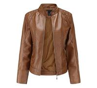 Vectry Invierno Calentar Mujer Short Coat Chaqueta De Cuero Parka Zipper Tops Abrigo Outwear 2019 Nuevo Chaqueta Casual Abrigos Mujer (Brown, XXXXL)