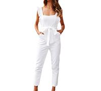 Vectry Monos Mujer Elegantes Bodysuit Mujer Manga Larga Pantalones Casuales Jumpsuits Mujer Fiesta Mono Estampado Mono Mujer Blanco