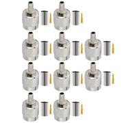 Vecys 10 Piezas Conectores TNC Macho RF Conector Coaxial de Crimpado de Enchufe TNC de 50 Ohm para Cable Coaxial RF RG58 RG142 RG400 VLMR200