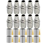 Vecys 10 Piezas Conectores TNC Macho RF Conector Coaxial de Crimpado de Enchufe TNC de 50 Ohmios para Cable Coaxial RF RG8 VLMR400