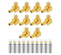 Vecys 10 Piezas MCX Macho Conectores de Crimpado de Ángulo Recto 50 Ohm Conector MCX Conector Coaxial RF de 90 Grados para Cable Coaxial RF RG174 RG316