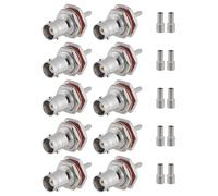 Vecys 10PCS BNC Conectores 50 Ohm BNC Hembra Engarce Conector para RG316 RG174 RF Coaxial Cable
