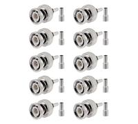 Vecys 10PCS BNC Conectores Macho 50 Ohm BNC Macho Crimpado Conector para RG316 RG174 RF Coaxial Cable