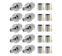 Vecys 10PCS RP SMA Conectores RP SMA Hembra con Macho Pin Engarce Conector para RG8 VLMR400 RG213 RF Coaxial Cable