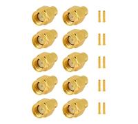 Vecys 10PCS RP SMA Conectores RP SMA Macho Soldadura Conector para RG402 .141" Semi-Rígido RF Coaxial Cable