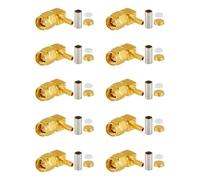 Vecys 10PCS SMA Conectores SMA Macho Ángulo Recto Engarce Connector para RG316 RG174 RF Coaxial Cable