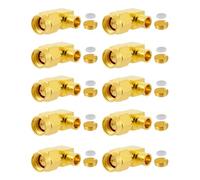 Vecys 10PCS SMA Conectores SMA Macho Ángulo Recto Soldadura Conector para RG402 .141" Semi-Rígido RF Coaxial Cable