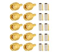 Vecys 10PCS SMA Conectores SMA Macho Crimpado Connector para RG316 RG174 RF Coaxial Cable