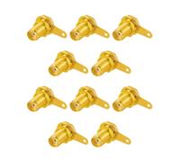 Vecys 10PCS SMA Hembra Conectores SMA Coaxial Montaje en Panel Conector con Tuerca Mamparo y Terminal de Copa de Soldadura