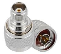 Vecys 2 Piezas Adaptador N Macho a TNC Hembra Coaxial RF 50 Ohm Conector N a TNC Adaptador Coaxial RF para Antena Radio Cable de Extensión