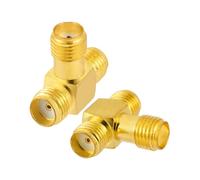Vecys 2 Piezas Adaptador SMA Divisor en T SMA Hembra a Doble Hembra 3 Vías Divisor de Antena Conector Converter 50 Ohm