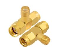 Vecys 2 Piezas Adaptador SMA Divisor en T SMA Hembra a Doble Macho 3 Vías Divisor de Antena Conector Converter 50 Ohm