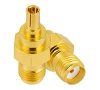 Vecys 2 Piezas Adaptador SMA Hembra a CRC9 Macho Adaptador SMA a CRC9 a Coaxial RF en 50 Ohm de Alta Frecuencia para Adaptador de Antena WiFi Tarjeta Red Dispositivos Inalámbricos