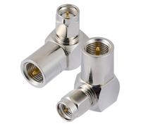 Vecys 2 Piezas Adaptador SMA Macho a FME Macho de Antena de Ángulo Recto Adaptador Coaxial RF SMA a FME 90 Grados en Alta Frecuencia de 50 Ohm para Cable Coaxial de Radio WiFi Adaptador de Antena