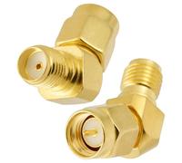 Vecys 2 Piezas Adaptador SMA Macho a SMA Hembra de 135° de Antena Adaptador SMA Macho a Hembra Coaxial RF en Alta Frecuencia de 50 Ohm para Antena WiFi Dispositivo Inalámbrico Equipo Prueba de Señal