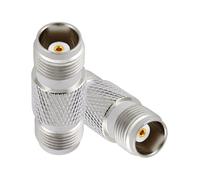 Vecys 2 Piezas Adaptador TNC Hembra a TNC Hembra de Antena Adaptador TNC de Baja Pérdida de 50 Ohm Adaptador Coaxial RF de Alta Frecuencia para Antena Radio GPS Dispositivo de Red Equipo