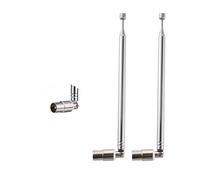 Vecys 2 Piezas Antena Telescópica con Conector TV Macho Antena Telescópica de 7 Secciones 71.5 CM/28 IN para Recepción de TV DVB-T DVB-T2 FM y Am Estéreo