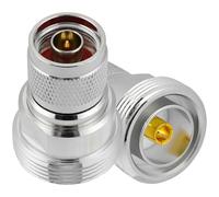 Vecys 2 Piezas L29 7/16 DIN Hembra a N Macho Adaptador Coaxial RF 50 Ohm N a L29 7/16 DIN Adaptador Convertidor