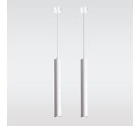 Vecys 2 Piezas Moderna Blanca Lámpara Colgante Cilíndrica con 3W COB Patch LED Luz Iluminación Colgante de Tubo Largo φ4*30.5CM Para Interior Isla de Cocina Comedor Tienda Bar Mostrador