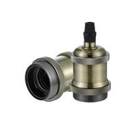 Vecys 2 Piezas Portalámparas Vintage Bronce E27 Casquillos para Bombillas Adaptadores Adaptador portalámparas retro Edison para Iluminación de Bricolaje（Bronce）