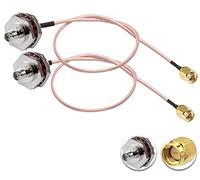 Vecys 2 Piezas SMA Cable SMA Macho a Hembra Caja Impermeable M16 12" /30CM RG316 RF Cable Coaxial para Enrutador Antena Potenciador de señal Adaptador Inalámbrico