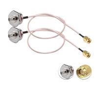 Vecys 2 Piezas SMA Cable SMA Macho a Hembra Caja Impermeable M20 12IN /30CM RG316 RF Cable Coaxial para Enrutador Antena Potenciador de Señal Adaptador Inalámbrico