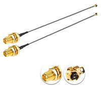 Vecys 2 Piezas U.F.L1 a RP-SMA Hembra de Baja Pérdida de Cable Coaxial 6" /15CM U.F.L1 1.13mm Mini-Coaxial Pigtail Cable para Routers Inalámbricos Mini PCIE Tarjetas de Red PCI Wi-Fi WAN Repetidor