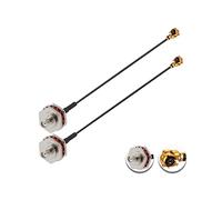 Vecys 2 Piezas U.F.L1 a SMA Hembra Caja Estanca M16 Baja Pérdida Cable Coaxial 4" /10CM U.F.L1 a SMA Hembra 1.13mm Mini-Coaxial Pigtail Cable para Routers Inalámbricos Mini PCIE Tarjetas de Red PCI