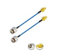 Vecys 2PCS SMA hembra a N Tipo Macho RF Cable Coaxial N Tipo RF Coaxial Pigtail Cable 6" /15CM RG405 SMA Macho 50 Ohm Baja Pérdida de Cable de Extensión