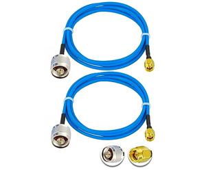 Vecys 2PCS SMA Macho a N Tipo RF Cable Coaxial Pigtail 3.3ft/1M RG405 50 Ohm Baja Pérdida de Cable de Extensión