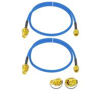 Vecys 2PCS SMA Macho a SMA Hembra RF Cable Coaxial 50 Ohm 20" /50CM RG402 SMA RF Cable Coaxial en Espiral