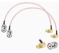 Vecys 2PCS SO239 a SMA Pigtail SMA Hembra de ángulo Recto a UHF Hembra SO-239 RF Cable Coaxial Coaxial RG316 12"/30CM para Walkie Talkie CB Radio Antena de Radio Portátil