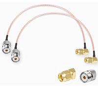 Vecys 2PCS SO239 a SMA Pigtail SMA Macho de ángulo Recto a UHF Hembra SO-239 RF Cable Coaxial Coaxial RG316 12"/30CM para Walkie Talkie CB Radio Antena de Radio Portátil