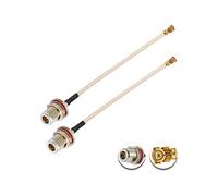 Vecys 2PCS U.F.L1 a N Tipo Hembra Baja Pérdida Cable Coaxial 2 "/5CM U.F.L1 RG178 Cable Coaxial Pigtail para Routers Inalámbricos Mini PCIE Tarjetas de Red PCI Wi-Fi WAN Repetidor