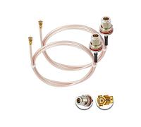 Vecys 2PCS U.F.L1 a N Tipo Hembra Baja Pérdida Cable Coaxial 20" /50CM U.F.L1 RG178 Cable Coaxial Pigtail para Routers Inalámbricos Mini PCIE Tarjetas de Red PCI Wi-Fi WAN Repetidor