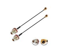 Vecys 2PCS U.F.L1 a N Tipo Hembra Baja Pérdida Cable Coaxial 4" /10CM U.F.L1 1.13mm Mini-Coaxial Cable Pigtail para Routers Inalámbricos Mini PCIE Tarjetas de Red PCI Wi-Fi WAN Repetidor