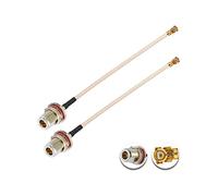 Vecys 2PCS U.F.L1 a N Tipo Hembra Baja Pérdida Cable Coaxial 4" /10CM U.F.L1 RG178 Cable Coaxial Pigtail para Routers Inalámbricos Mini PCIE Tarjetas de Red PCI Wi-Fi WAN Repetidor