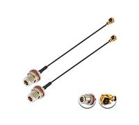 Vecys 2PCS U.F.L1 a N Tipo Hembra Baja Pérdida Cable Coaxial 8" /20CM U.F.L1 1.13mm Mini-Coaxial Cable Pigtail para Routers Inalámbricos Mini PCIE Tarjetas de Red PCI Wi-Fi WAN Repetidor