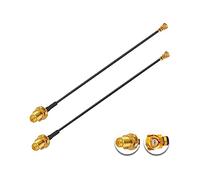Vecys 2PCS U.F.L1 a RP-SMA Hembra Cable Coaxial de Baja Pérdida 10" /25CM U.F.L1 1.37mm Cable Coaxial Pigtail para Routers Inalámbricos Mini PCIE Tarjetas de Red PCI Wi-Fi WAN Repetidor