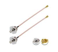 Vecys 2PCS U.F.L1 a RP SMA Hembra Caja Estanca M12 Baja Pérdida Cable Coaxial 6"/15CM U.F.L1 a RP SMA Hembra RG178 Cable Coaxial Pigtail para Routers Inalámbricos Mini PCIE Tarjetas de Red PCI