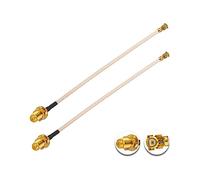 Vecys 2PCS U.F.L1 a RP-SMA Hembra de Baja Pérdida de Cable Coaxial 10" /25CM U.F.L1 RG178 Cable Coaxial Pigtail para Routers Inalámbricos Mini PCIE Tarjetas de Red PCI Wi-Fi WAN Repetidor
