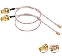 Vecys 2PCS U.F.L1 a RP-SMA Hembra de Baja Pérdida de Cable Coaxial 12" /30CM U.F.L1 RG178 Cable Coaxial Pigtail para Routers Inalámbricos Mini PCIE Tarjetas de Red PCI Wi-Fi WAN Repetidor